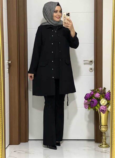 1031 SİYAH HAYAL TUNİK - MODA ALMİRA