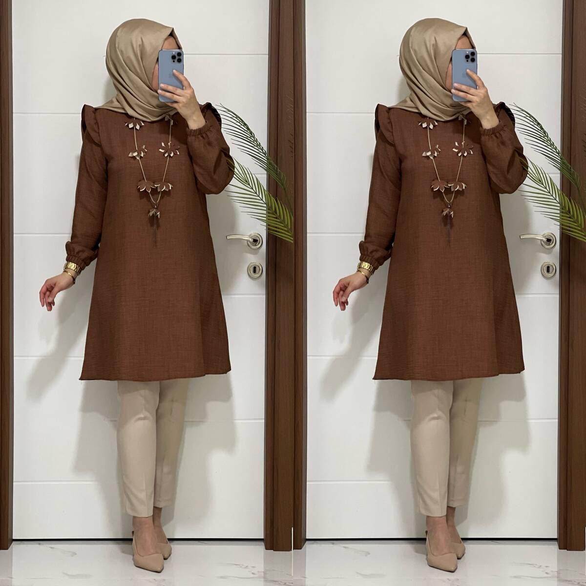 2067 K40 KİREMİT MANOLYA TUNİK - 5