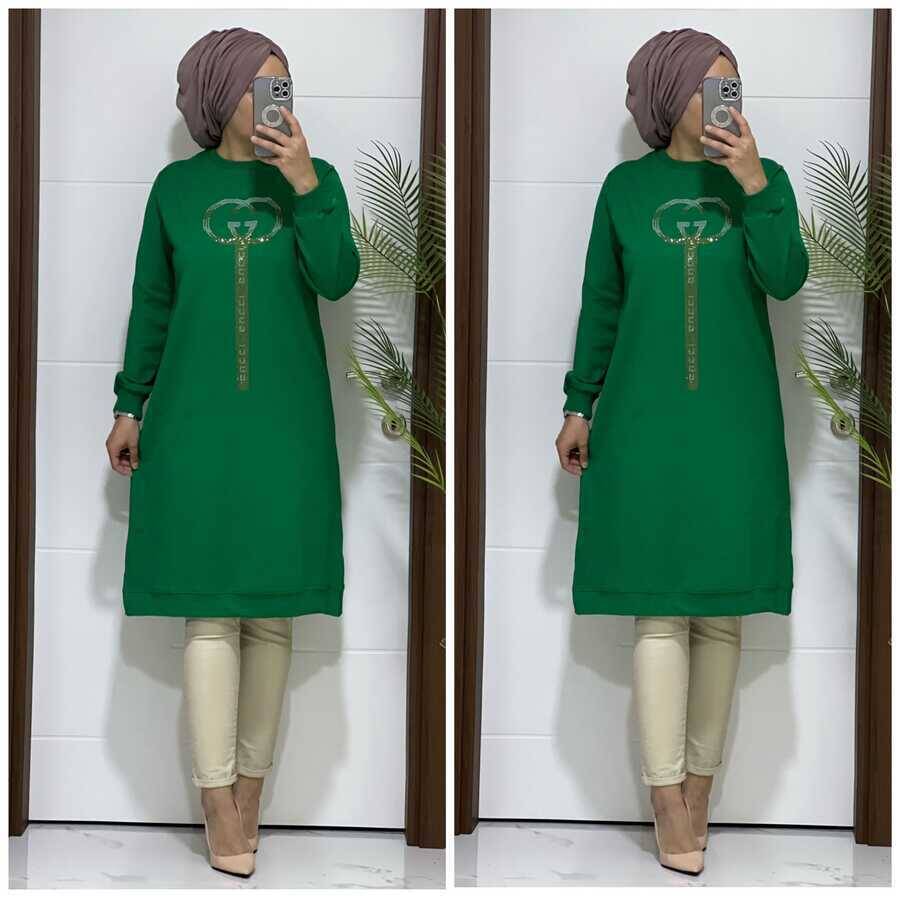 1555 K30 YEŞİL GUCCİ TUNİK - 1