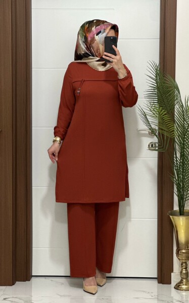 1687 K 90 KİREMİT GÜLCE TAKIM - MODA ALMİRA