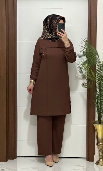 1687 K 90 KAHVERENK GÜLCE TAKIM - MODA ALMİRA