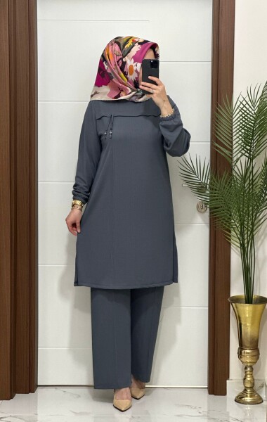 1687 K 90 ANTRASİT GÜLCE TAKIM - MODA ALMİRA