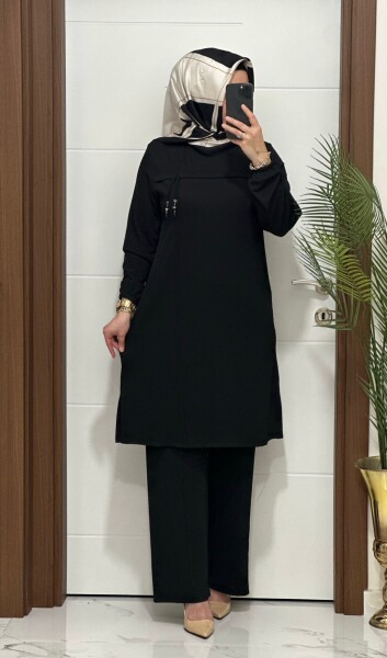 1687 K 90 SİYAH GÜLCE TAKIM - MODA ALMİRA