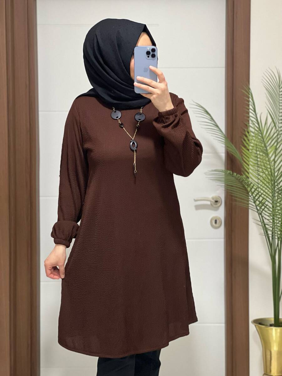 2060 K35 KAHVE ESMA TUNİK - 1