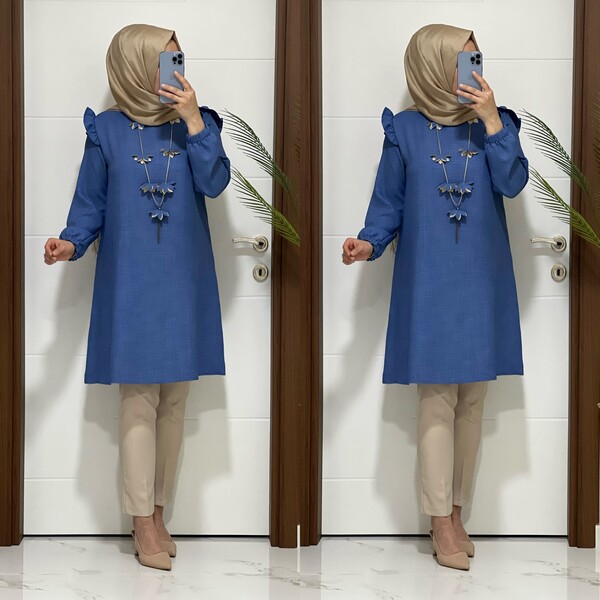 2067 K40 İNDİGO MANOLYA TUNİK - 4