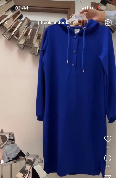 2222 K40 SAKS AYSE AKAY KAPSONLU TUNİK - MODA ALMİRA