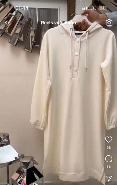 2222 K40 EKRU AYSE AKAY KAPSONLU TUNİK - MODA ALMİRA