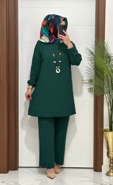 2389 K100 ZÜMRÜT YEŞİLİ HÜMA TAKIM - MODA ALMİRA