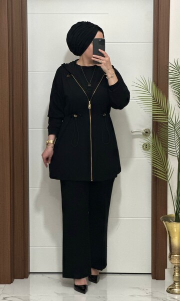 25920 K 180 SİYAH ALYA TAKIM - MODA ALMİRA