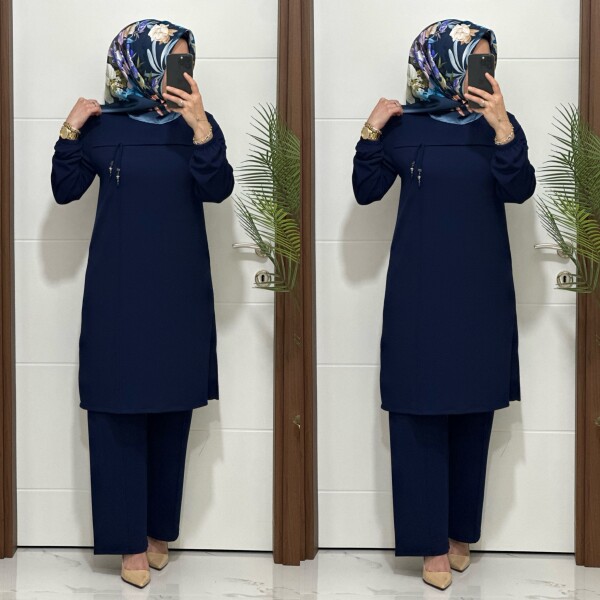 1687 K 90 LACİVERT GÜLCE TAKIM - 4