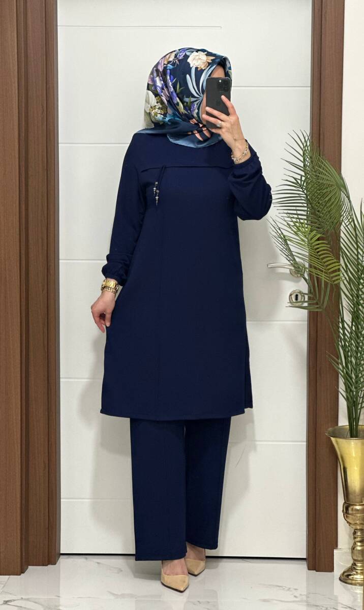 1687 K 90 LACİVERT GÜLCE TAKIM - 1