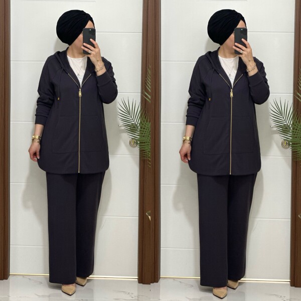 25921 K180 ANTRASİT KANGURU CEPLİ KAPSONLU TAKIM - 4