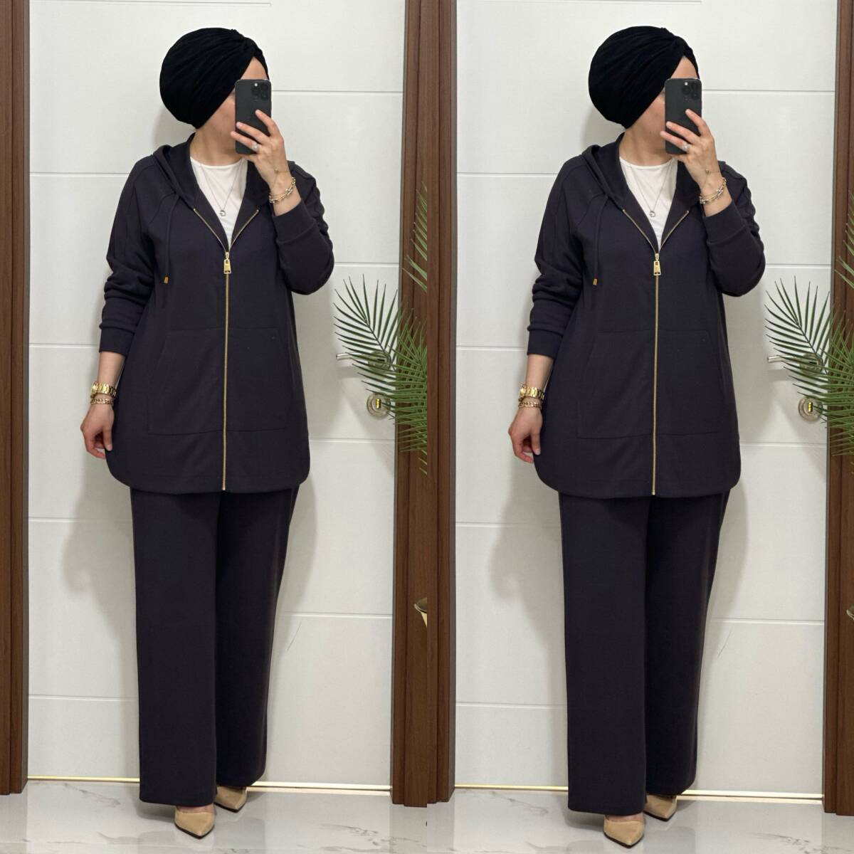 25921 K180 ANTRASİT KANGURU CEPLİ KAPSONLU TAKIM - 4