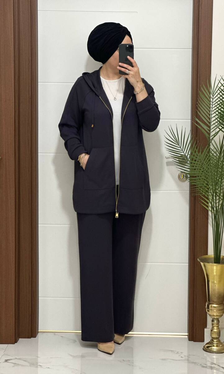 25921 K180 ANTRASİT KANGURU CEPLİ KAPSONLU TAKIM - 3