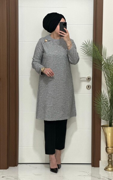 2600 K 80 GRİ OPEL TRİKO TUNİK - MODA ALMİRA