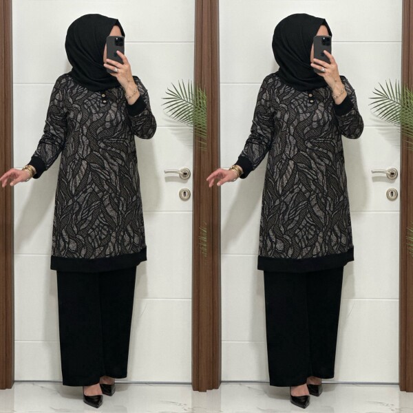 26135 K 130 SİYAH - KAHVE AYÇA TAKIM - 3