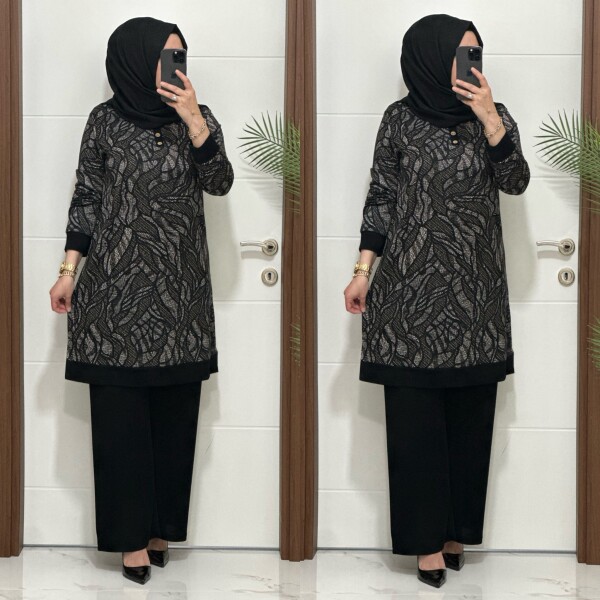 26135 K 130 SİYAH - KAHVE AYÇA TAKIM - 4