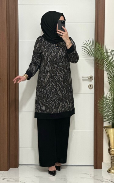 26135 K 130 SİYAH - KAHVE AYÇA TAKIM - 2