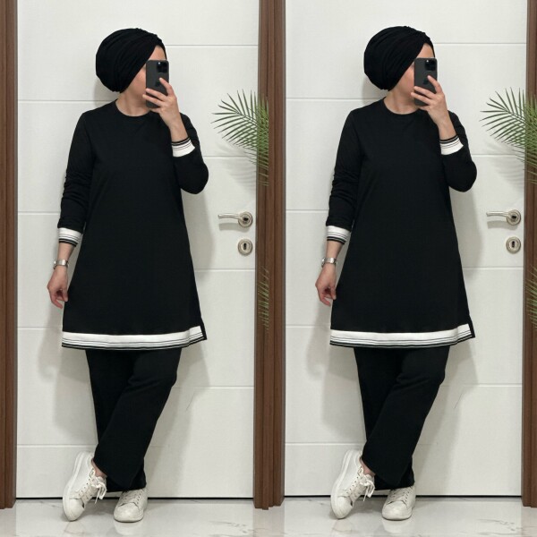 4580 K 70 SİYAH RİBANALI SPOR TAKIM - 2