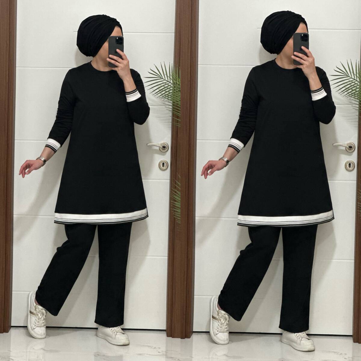 4580 K 70 SİYAH RİBANALI SPOR TAKIM - 4