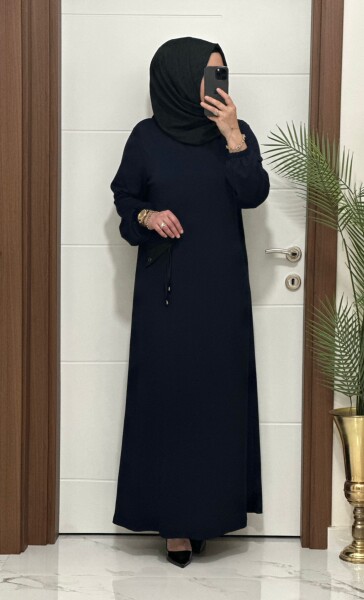 26331 K 140 LACİVERT YENİ SEZON CEP KAPAKLI ELBİSE - 1