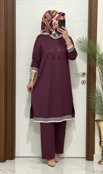 2661 K 125 VİOLET ZİNCİRLİ RİBANALI TAKIM - 2