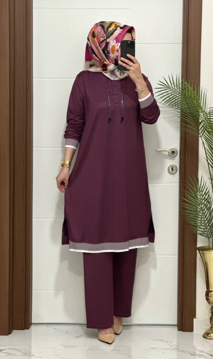 2661 K 125 VİOLET ZİNCİRLİ RİBANALI TAKIM - 2