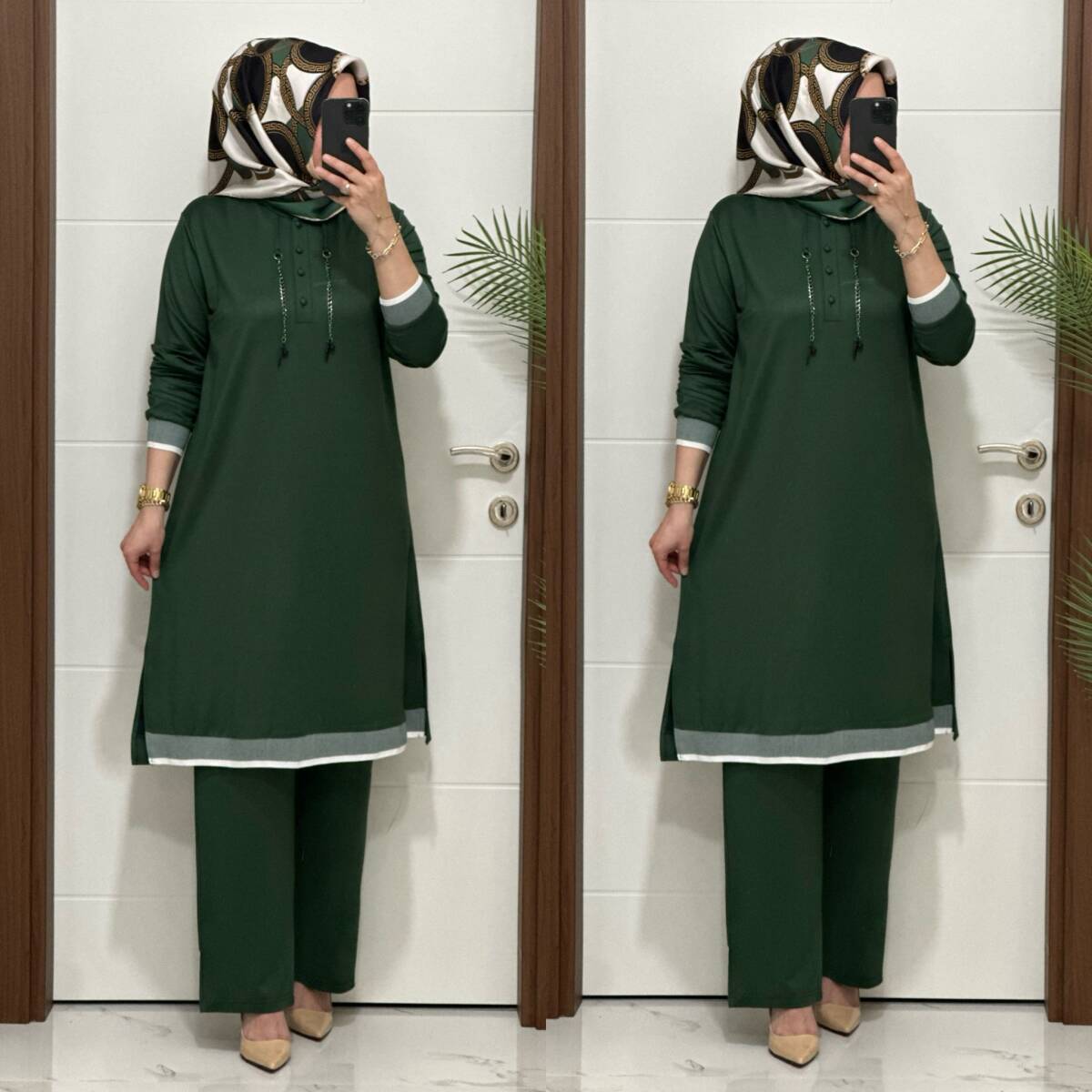 2661 K 125 YEŞİL ZİNCİRLİ RİBANALI TAKIM - 3