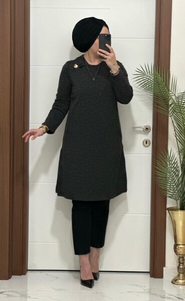 2600 K 80 ANTRASİT OPEL TRİKO TUNİK - MODA ALMİRA