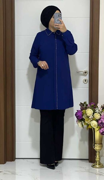 3117 K60 SAKS TAŞLI TUNİK - MODA ALMİRA