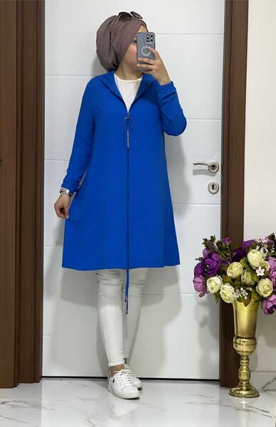 3124 K60 İNDİGO TUNİK - MODA ALMİRA