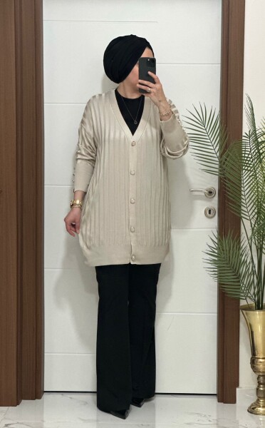 3311 K 50 VİZON PINAR TRİKO HIRKA - MODA ALMİRA