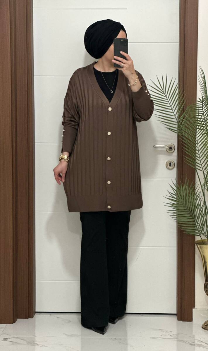 3311 K 50 KAHVE PINAR TRİKO HIRKA - 1