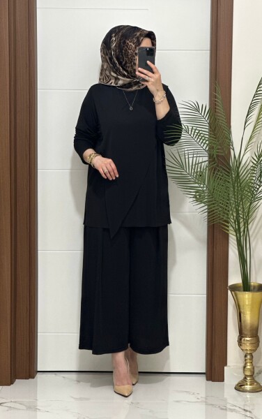 4445 K 150 SİYAH ÇAPRAZ SANDY TAKIM - MODA ALMİRA