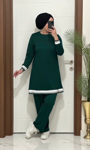 4580 K 70 YEŞİL RİBANALI SPOR TAKIM - MODA ALMİRA