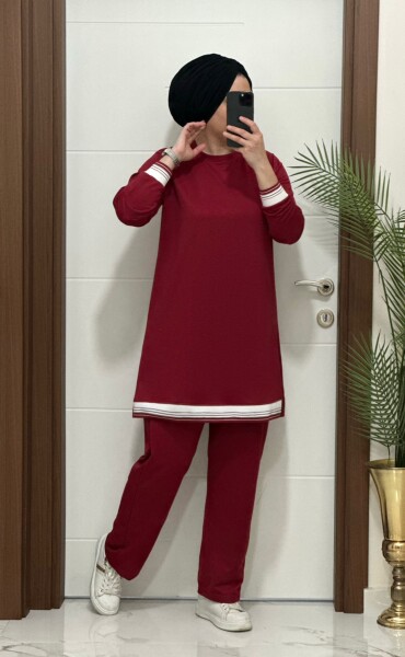 4580 K 70 BORDO RİBANALI SPOR TAKIM - 2