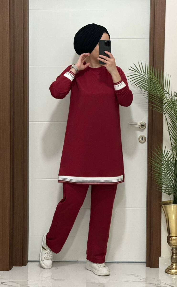 4580 K 70 BORDO RİBANALI SPOR TAKIM - 2