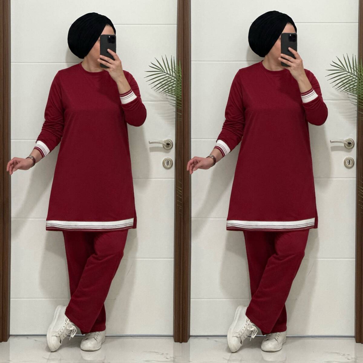 4580 K 70 BORDO RİBANALI SPOR TAKIM - 4