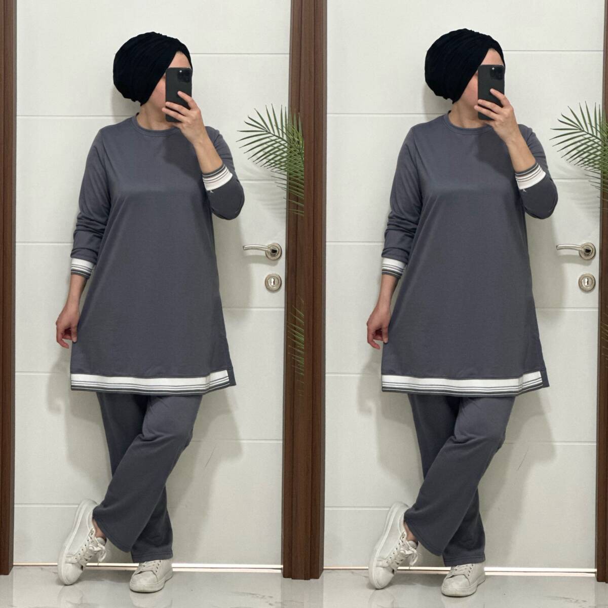 4580 K 70 GRİ RİBANALI SPOR TAKIM - 3