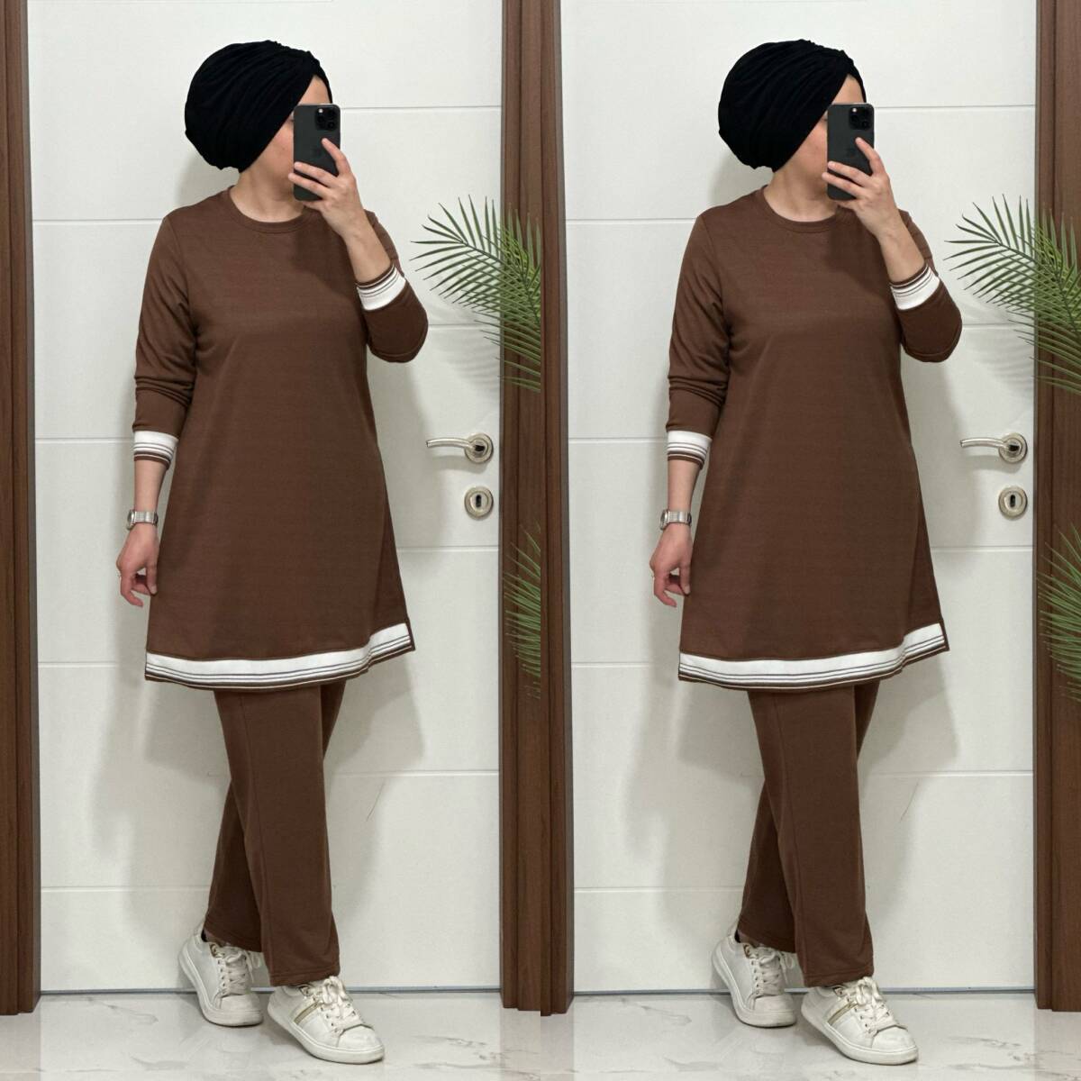 4580 K 70 KAHVE RİBANALI SPOR TAKIM - 3