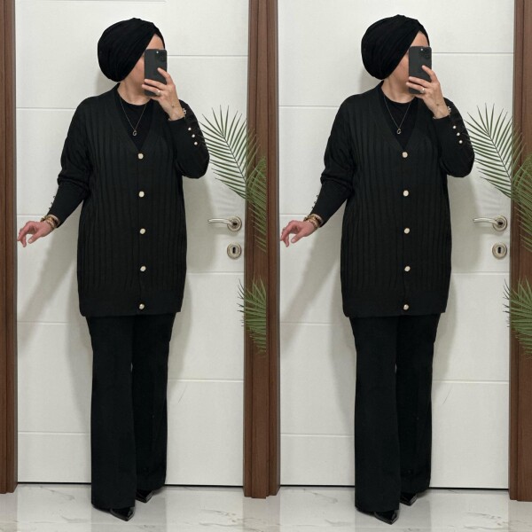 3311 K 50 SİYAH PINAR TRİKO HIRKA - 4