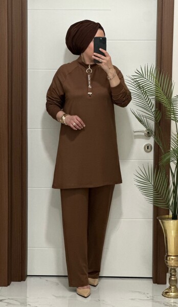 5225 K 120 KAHVERENK FERMUARLI YAZILI İKİLİ TAKIM - 2