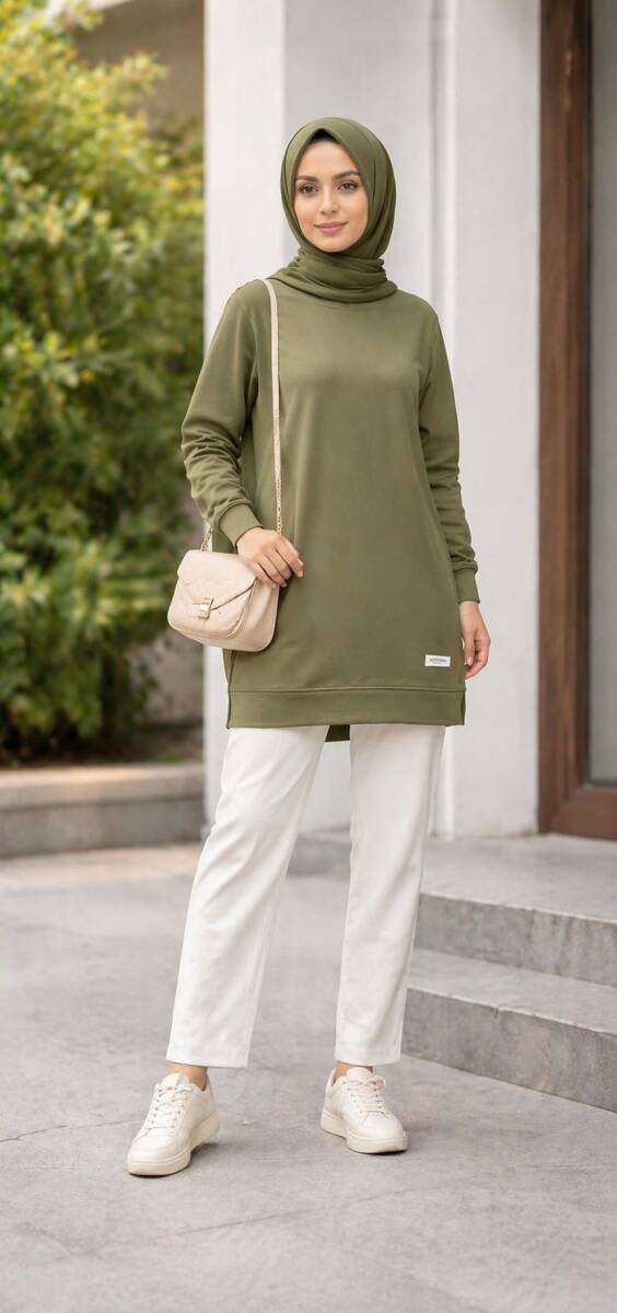 6801 K 60 CAGLA YEŞİLİ SPOR TUNİK - 1