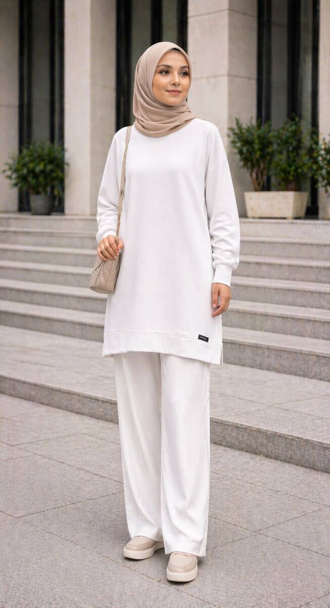 6801 K 60 BEYAZ SPOR TUNİK - 1
