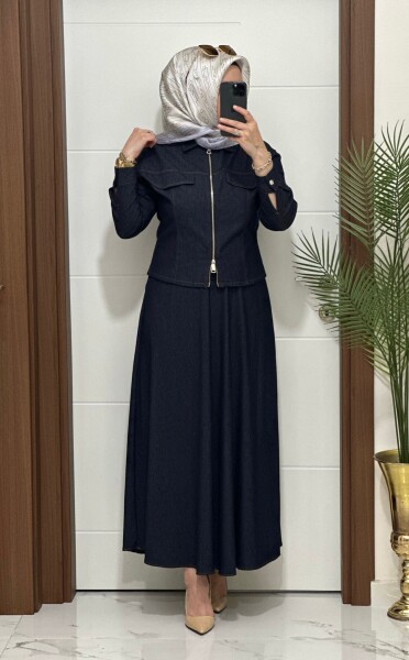 8705 K 220 MAVİ CEKET ETEK LAL TAKIM - 2