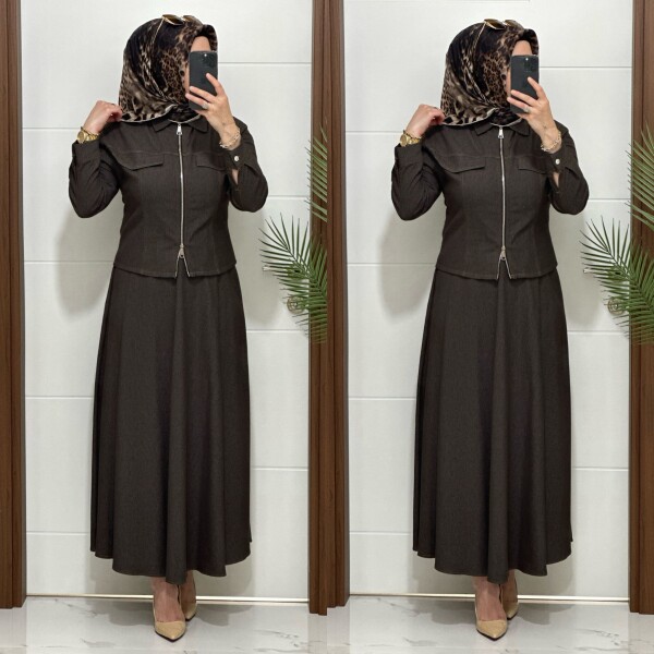 8705 K 220 KAHVERENK CEKET ETEK LAL TAKIM - 4