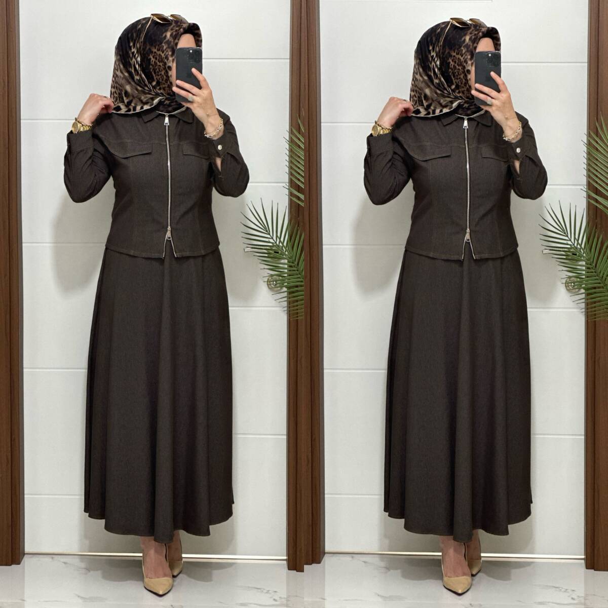 8705 K 220 KAHVERENK CEKET ETEK LAL TAKIM - 4