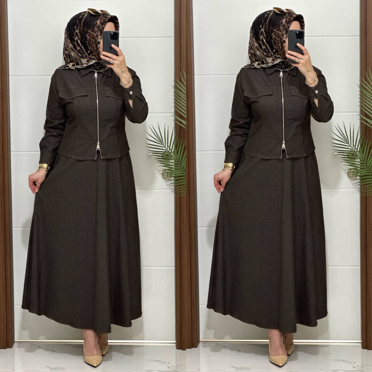 8705 K 220 KAHVERENK CEKET ETEK LAL TAKIM - 3