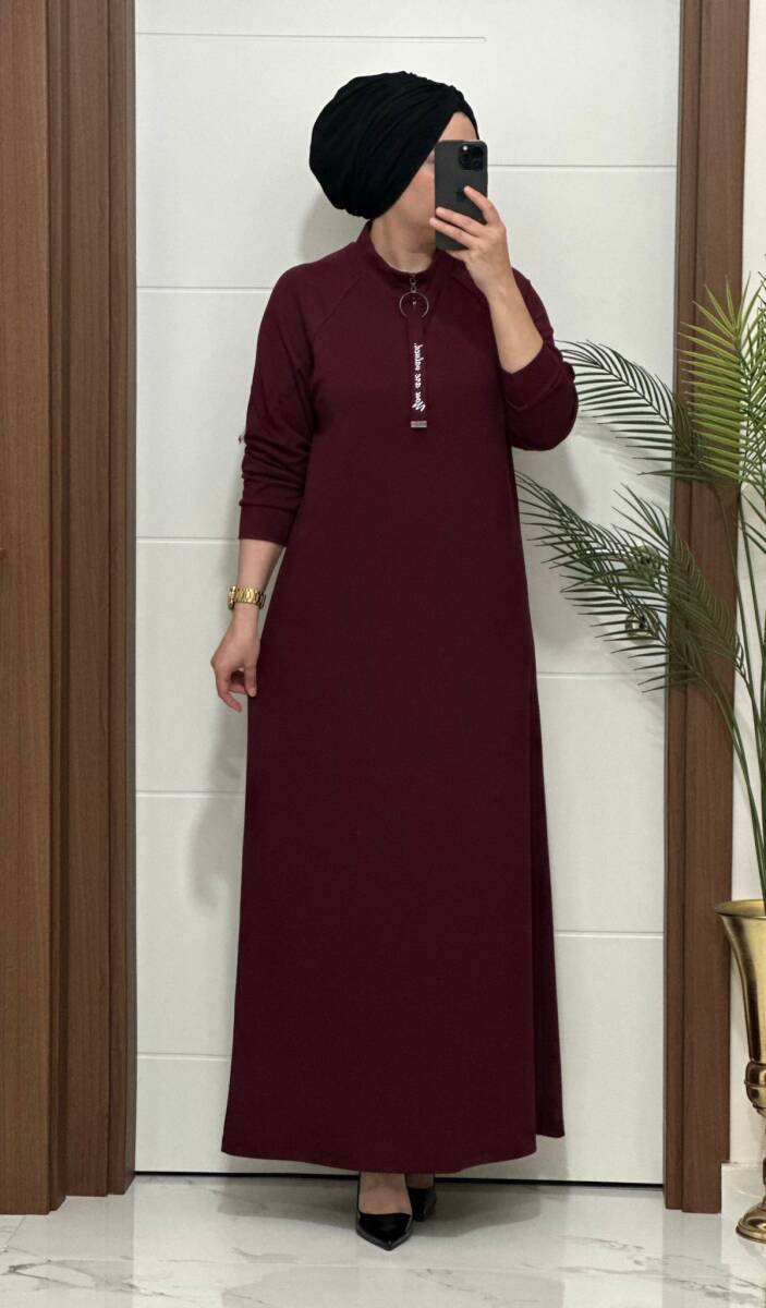 9835 K 150 BORDO SPOR ELBİSE - 1