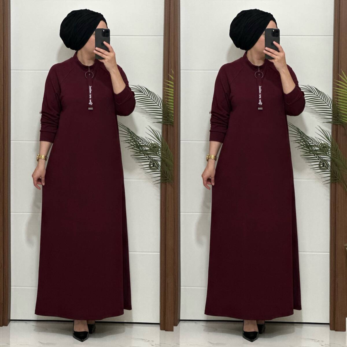 9835 K 150 BORDO SPOR ELBİSE - 4